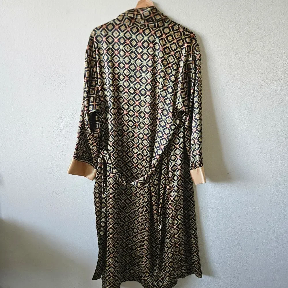 Vintage Victoria's Secret Robe Gold and Black Medium - Picture 9 of 13
